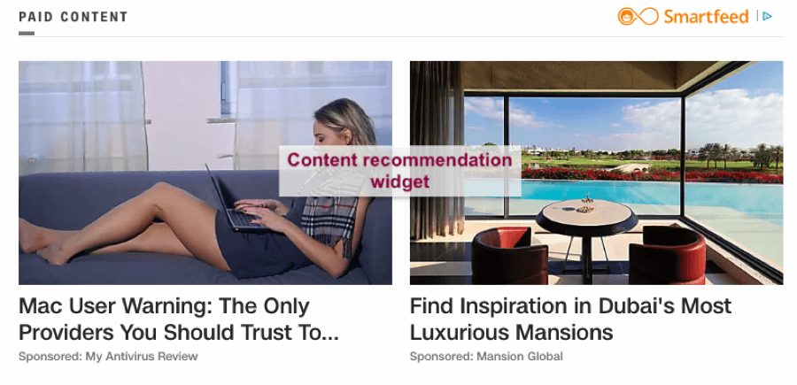 content recommendation widget